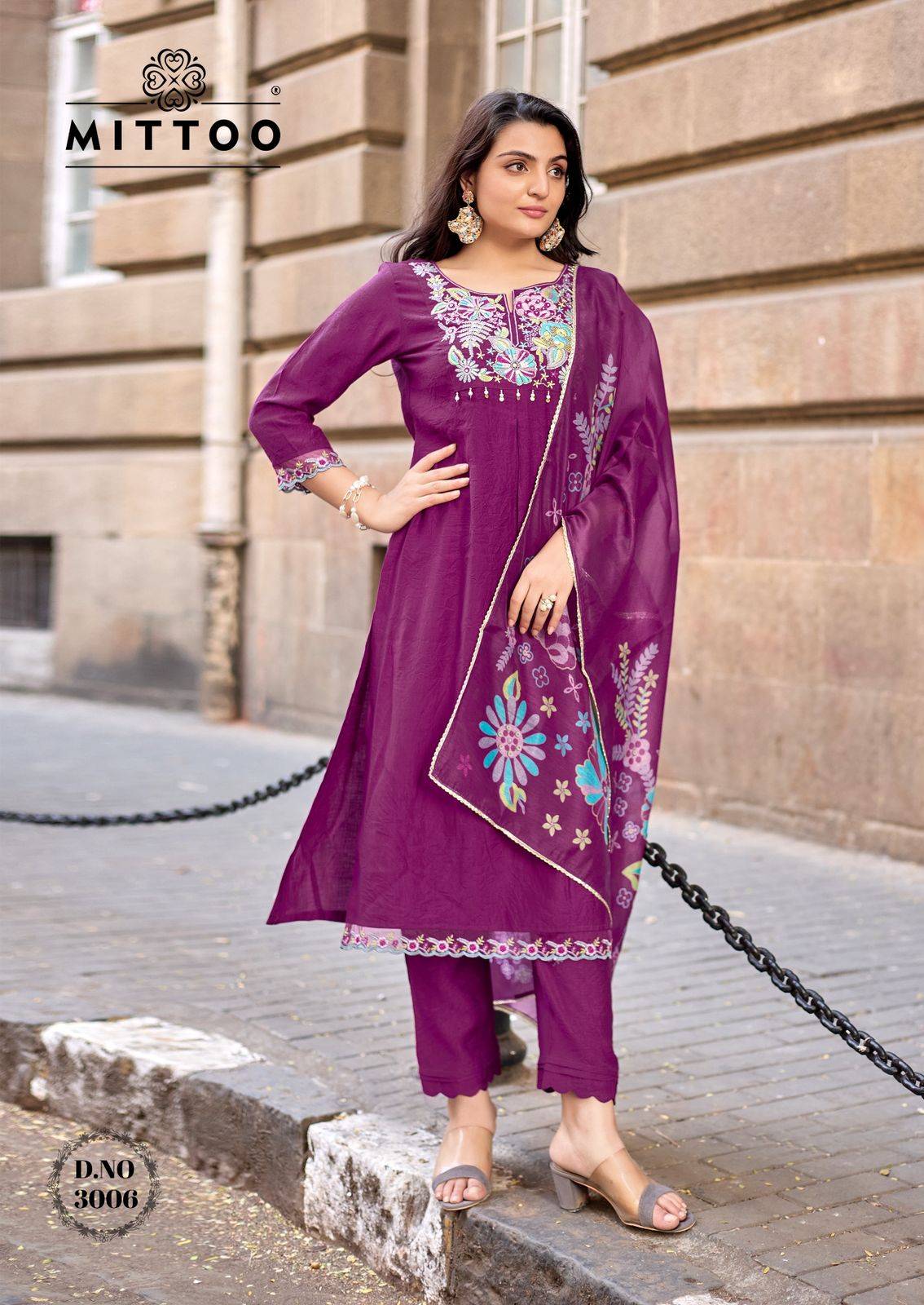 Aarzoo By MITTOO 3001 To 3006 Series Beautiful Festive Suits Colourful Viscose Weaving Stitched Dresses At Wholesale Price